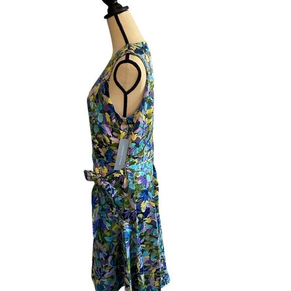 London Times - Satin Jewel Neck Asymmetrical Hanky Dress Sz:12Color:Multicolor - Picture 6 of 11
